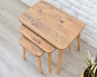 Holz 3er Set Nist couchtisch / Beistelltisch für Wohnzimmer / Kaffee & Beistelltisch / Modernes Minimalistisches Nest der Couchtische Set