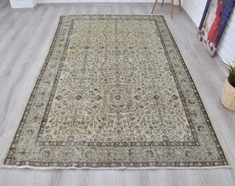 Groot Turks tapijt, 5'4" x 8'9" tapijt, handgemaakt tapijt, karpet, vintage wollen en katoenen tapijt voor woonkamer Tapijt voor slaapkamer eetkamer