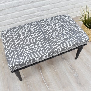 Footstool Ottoman, Gift for Her, Dining Bench, Home Gift, Upholstered Entry Bench, Vanity Chair, Piano Bench, Handmade Bench, Wood Work
