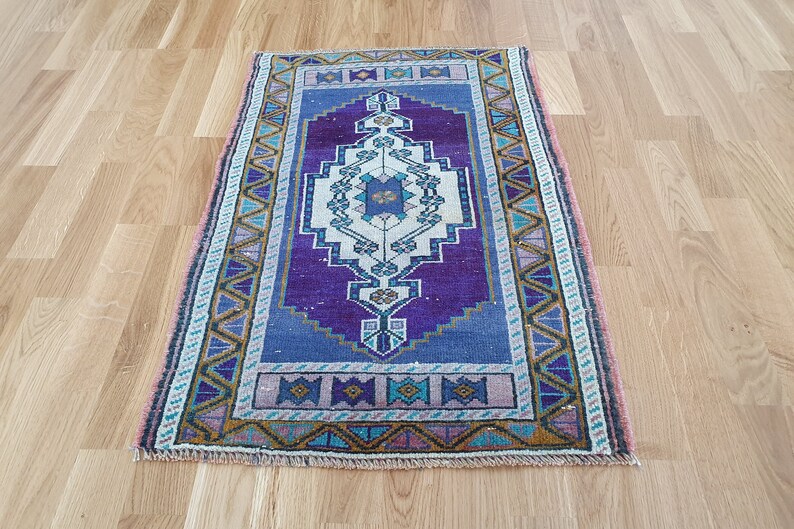 Vintage Area Rug Handmade Rug Decorative Rug Area Oushak Rug 2.6 x 1.8 ft Vintage Rug Purple Rug Boho Rug Oushak Rug Antique Rug