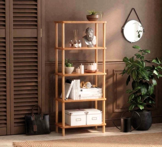 Light wood shelving unit discount