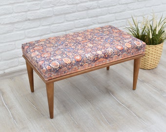 Bench for the bedroom, bench for the living room, VANITY bench, Wood Work Bench with Upholstered Seat , FREE SHIPPING