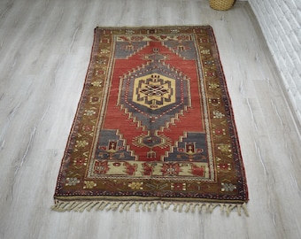 Traditional Rug, 3'5"x6'2", Turkish Rug, Area Rug, Handmade, Vintage Carpet, Anatolian Rug, Oriental Carpet, Rug for Bedroom Living Room