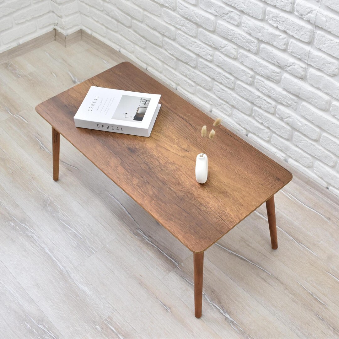 Wooden Rectangular Coffee Table, Center Table, Vintage Style End Table ...
