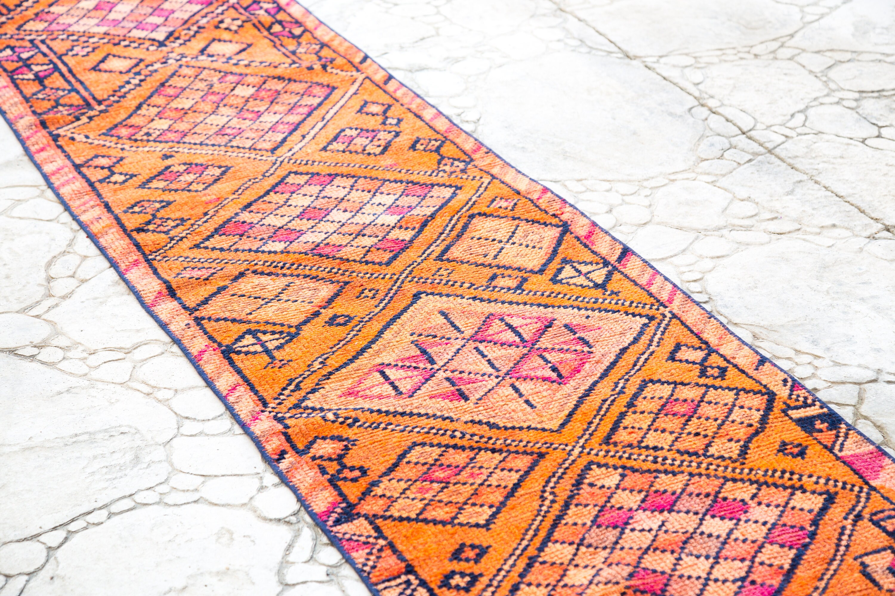 Orange Runner rug Handmade Wool Rug Anatolian Runner Rug Etsy