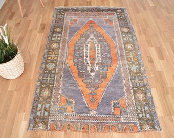 Wedding decor Vintage handmade rug 2.8 x 5.5 ft TV1741 Turkish boho decor Orange area rug Tribal oushak rug Home decor Bedroom rug