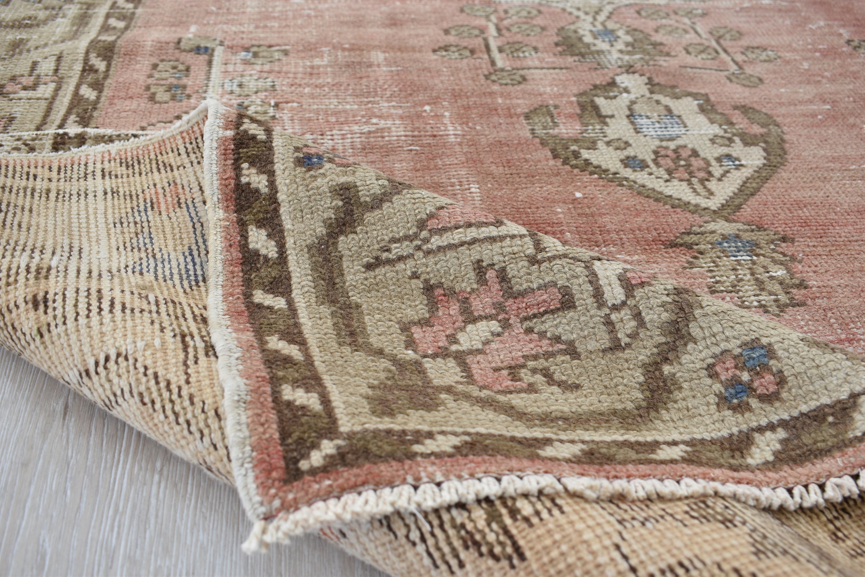 Oushak rug mute pink rug turkish rug runner rug vintage Etsy