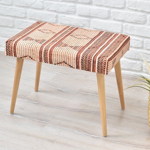 Handmade Furniture, Footstool Ottoman, Turkish Rug Bench, Entryway Seat, Bedroom Seat, Piano Bench, Kilim Rug Bench, Boho Decor