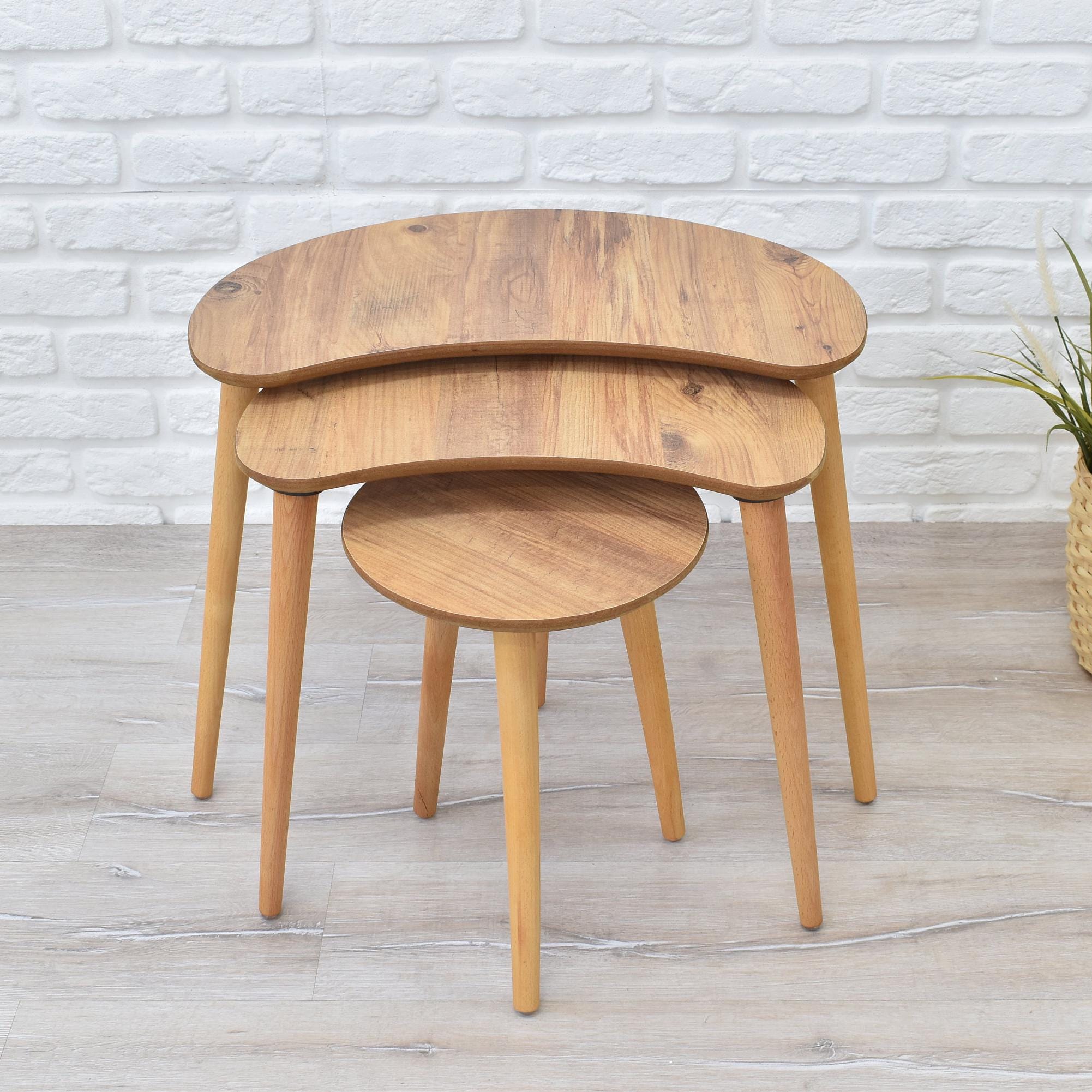 Buy Modern Coffee Tables Nesting Tables Asymmetric Wooden Tables