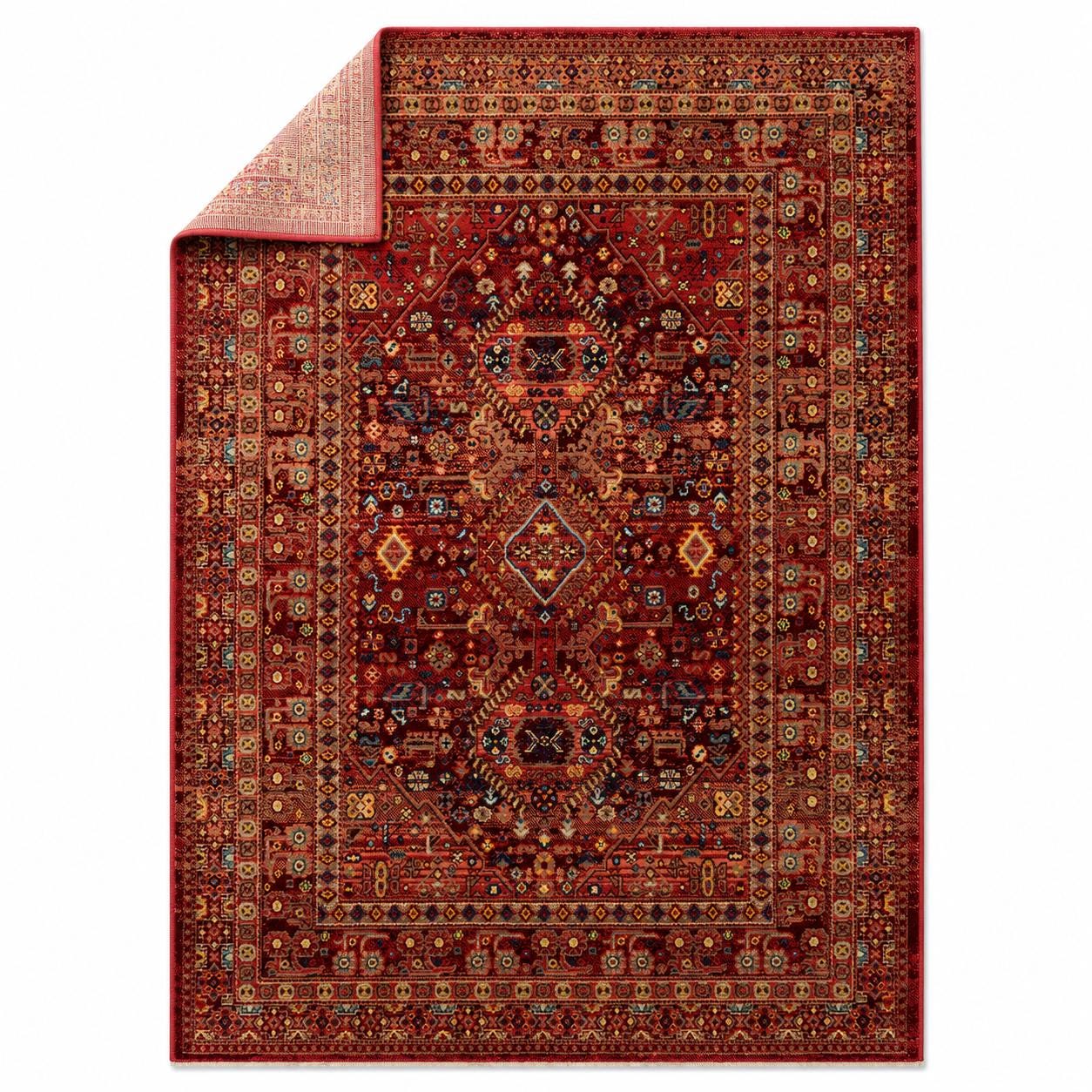 Traditional Rug, 5x7 Area Rug, Red Afghan Rugs 6x9, Oriental Rug