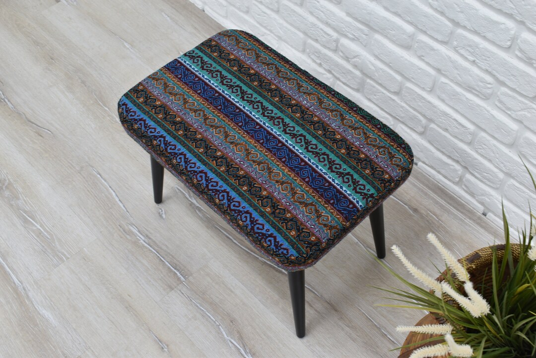 Authentic Ottoman Footstool End Table Small Stool Upholstered Bench ...