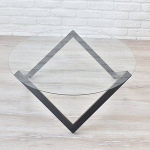 Modern Glass Top Coffee Table on Black Prisma Shape Wooden Structure - Unbreakable Glass Table Top - High Quality Modern Table