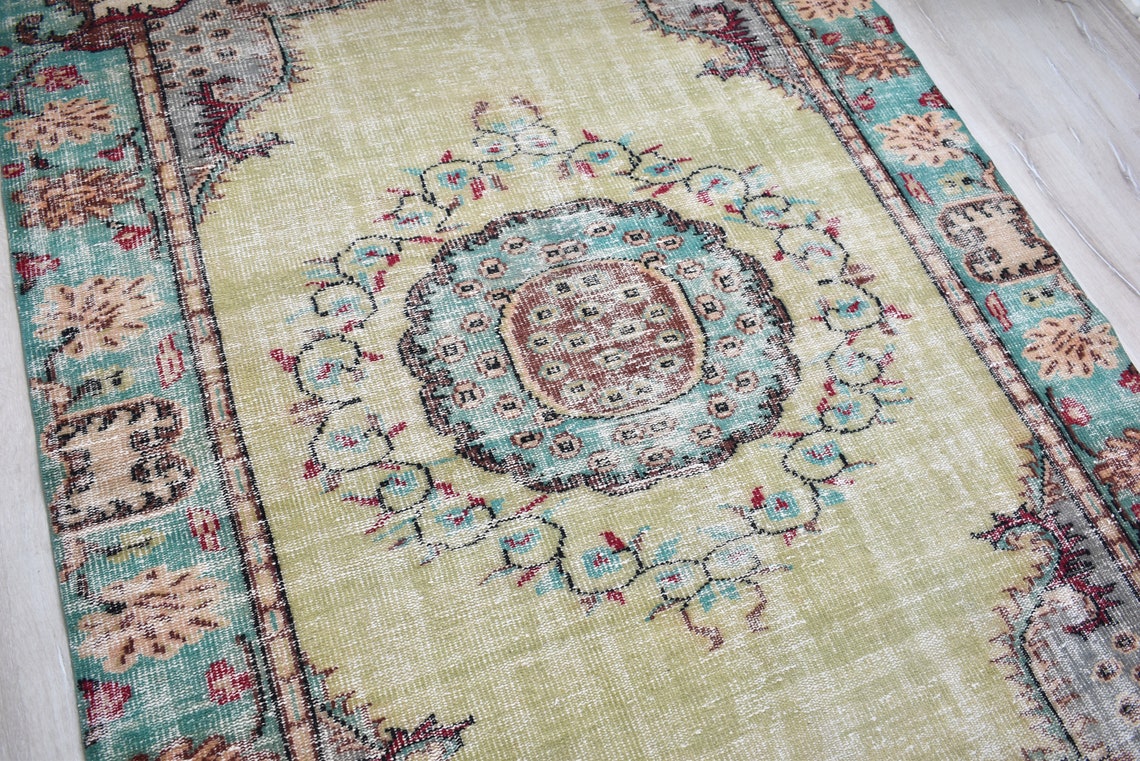 Large Area Rug 6 X 8.5 Ft Turkish Rug Vintage Turkey Rug Etsy