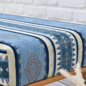 OTTOMAN BENCH / Wood Work Bench / Handmade Furniture / Upholstered Bench with Authentic Turkish Fabric / Bedroom Seat / Coffee Table image 8