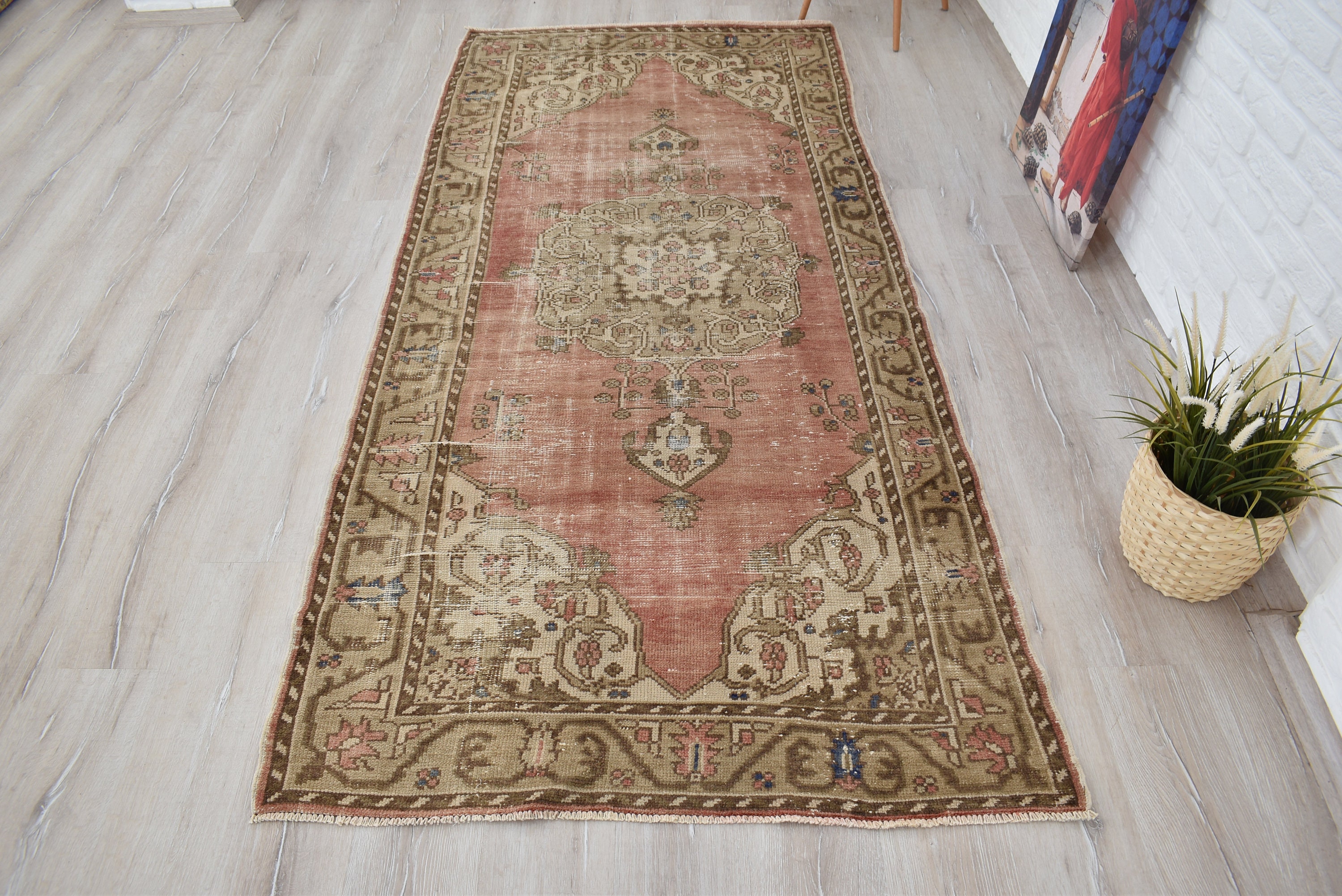 Oushak rug mute pink rug turkish rug runner rug vintage Etsy