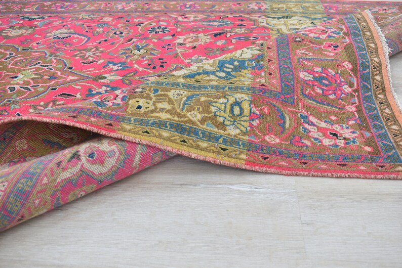 Pink Vintage Rug FREE SHIPPING Handmade Rug 4'3 X Etsy