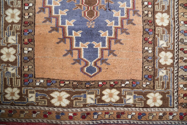 Area Rug Wool Rug 3.4 x 5.5 ft Turkish Rug Entryway Rug Antique Rug Ethnic Rug Vintage Turkish Rug Vintage Anatolian Rug