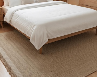 Area Rug Neutral Beige Sisal Carpet for Boho Farmhouse Living Room Bedroom Kitchen Modern Minimalist