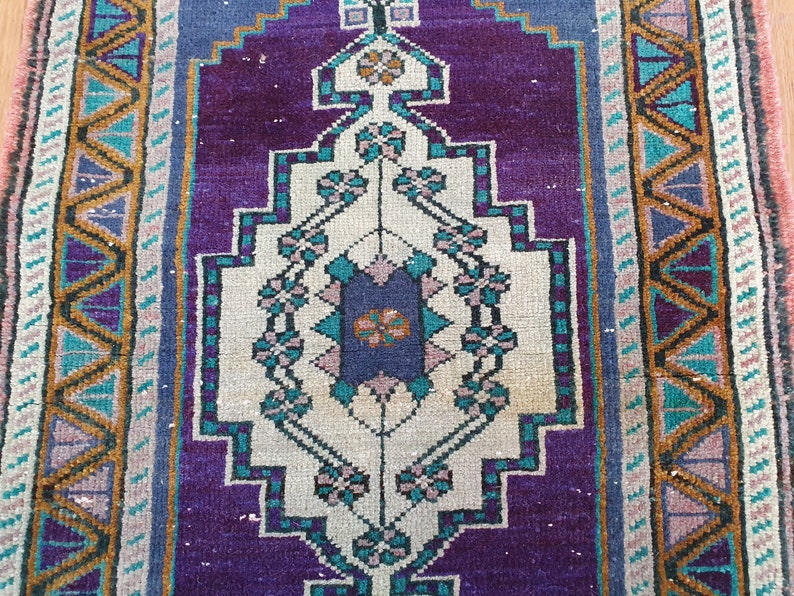 Vintage Area Rug Handmade Rug Decorative Rug Area Oushak Rug 2.6 x 1.8 ft Vintage Rug Purple Rug Boho Rug Oushak Rug Antique Rug