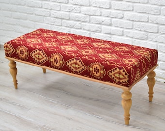 EXCLUSIVE TURKISH BENCH / Wood Work Bench / Handmade Furniture / Long Ottoman Bench for Home Decor / Dining Table Seat / Sitting Chair