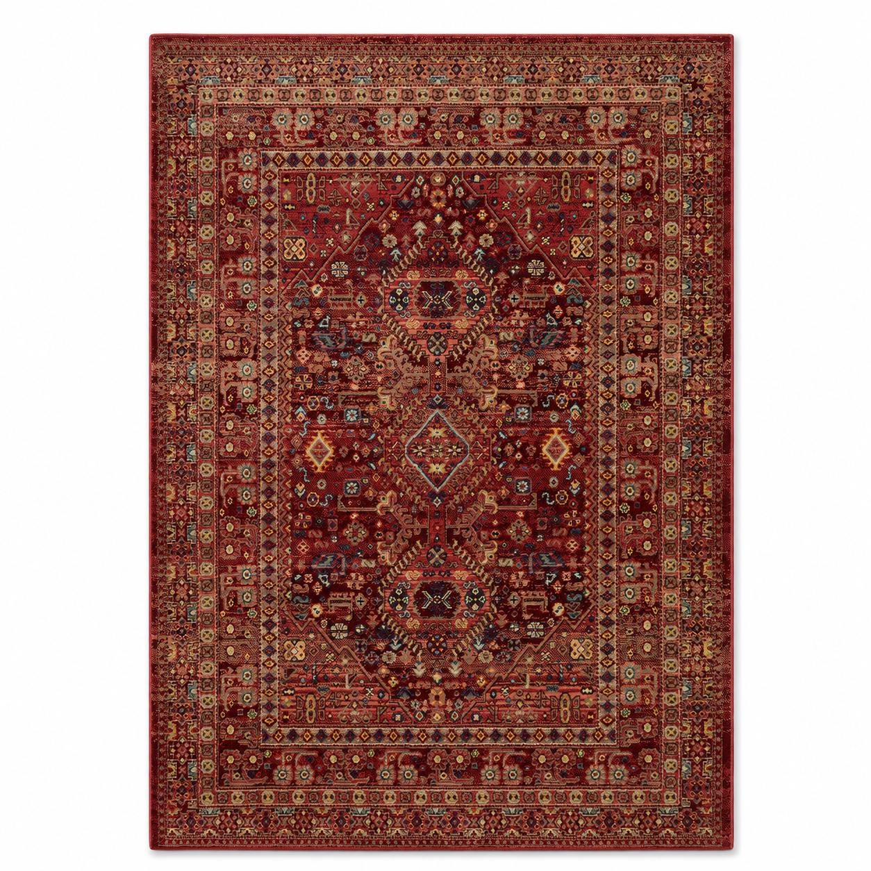 Traditional Rug, 5x7 Area Rug, Red Afghan Rugs 6x9, Oriental Rug