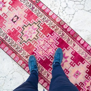 Handmade Runner Rug, 2.6 X 12.5 Feet, Antique Long Runner Rug, Turkish ...