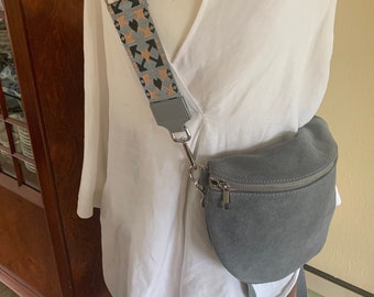 Large suede bum bag shoulder bag separately or with additional bag strap in different colors