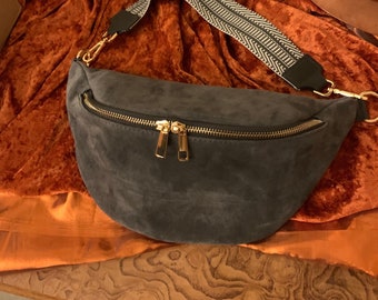 Large suede bum bag shoulder bag separately or with additional bag strap in different colors