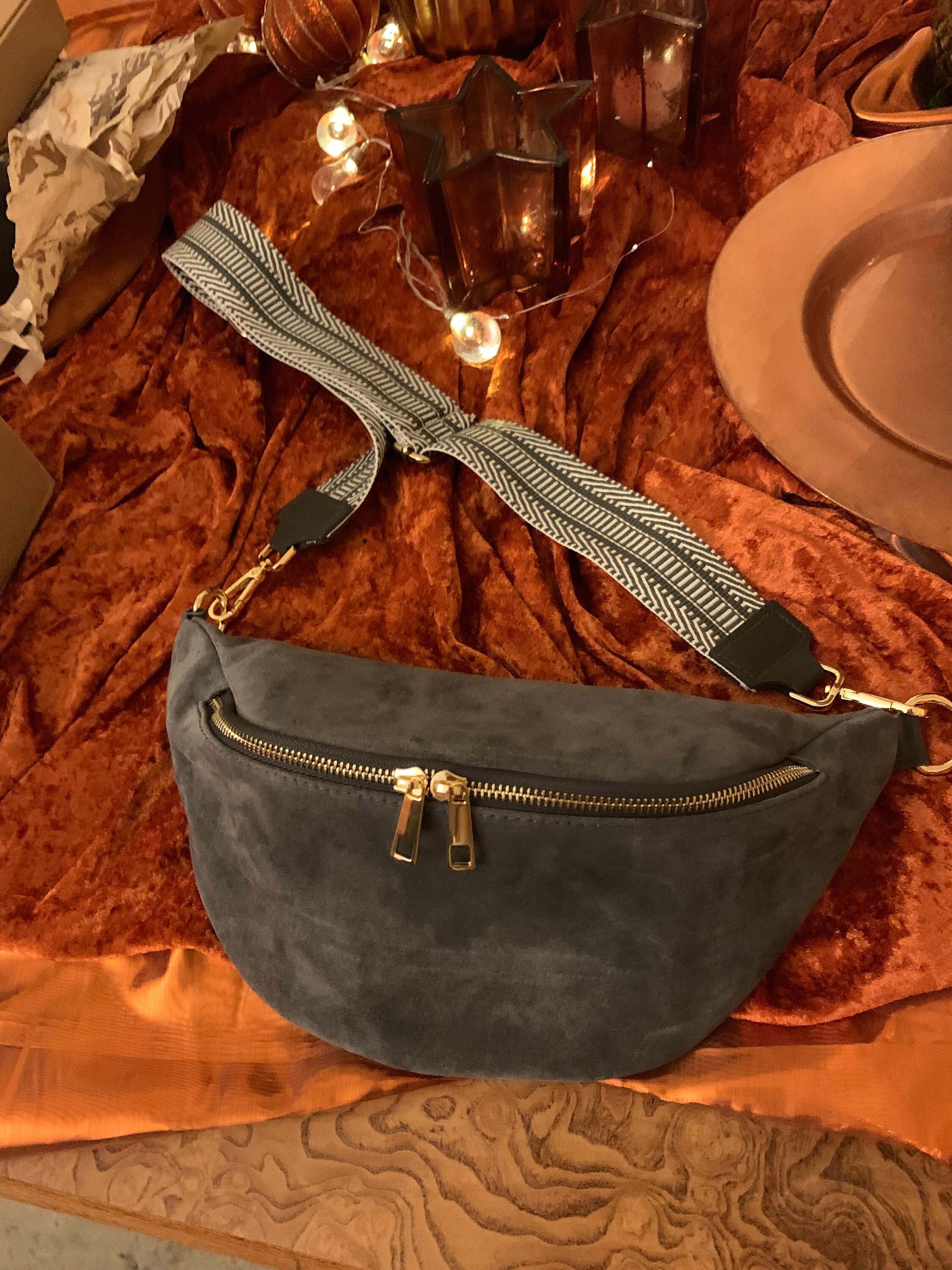 Large Suede Bum Bag Shoulder Bag Separately or With Additional Bag