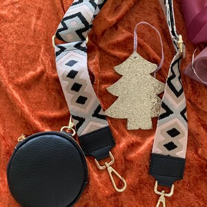 Gift set beautiful bag strap with golden details of different colors and wallet
