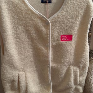 Kuschelige Teddy Plüsch Weste mit Dress Yourself Patch in Gr. OS 34 36 38 40 in verschiedenen Farben