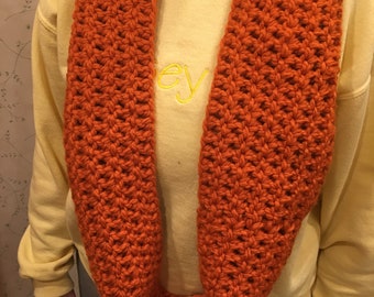 Crochet Infinity Scarf - Burnt Orange