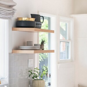 Natural White Oak Floating Shelf Custom Wood Shelves - Etsy