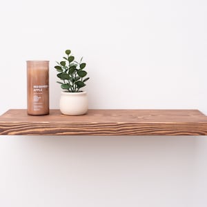 Dark Walnut Floating Shelf, Rustic Wall Decor - Open Kitchen Shelves - Custom Sizes - Includes Heavy-Duty Hidden Bracket - Free Shipping