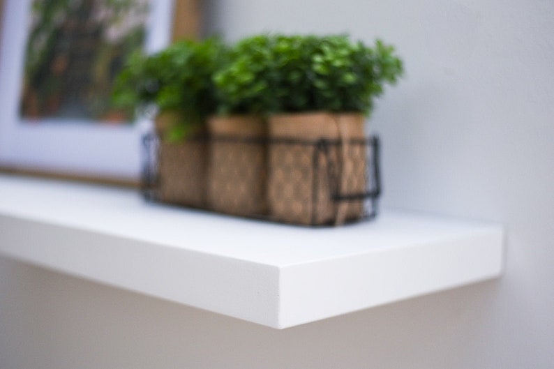 Solid White Floating Shelf Custom Sizes For Your Needs Etsy