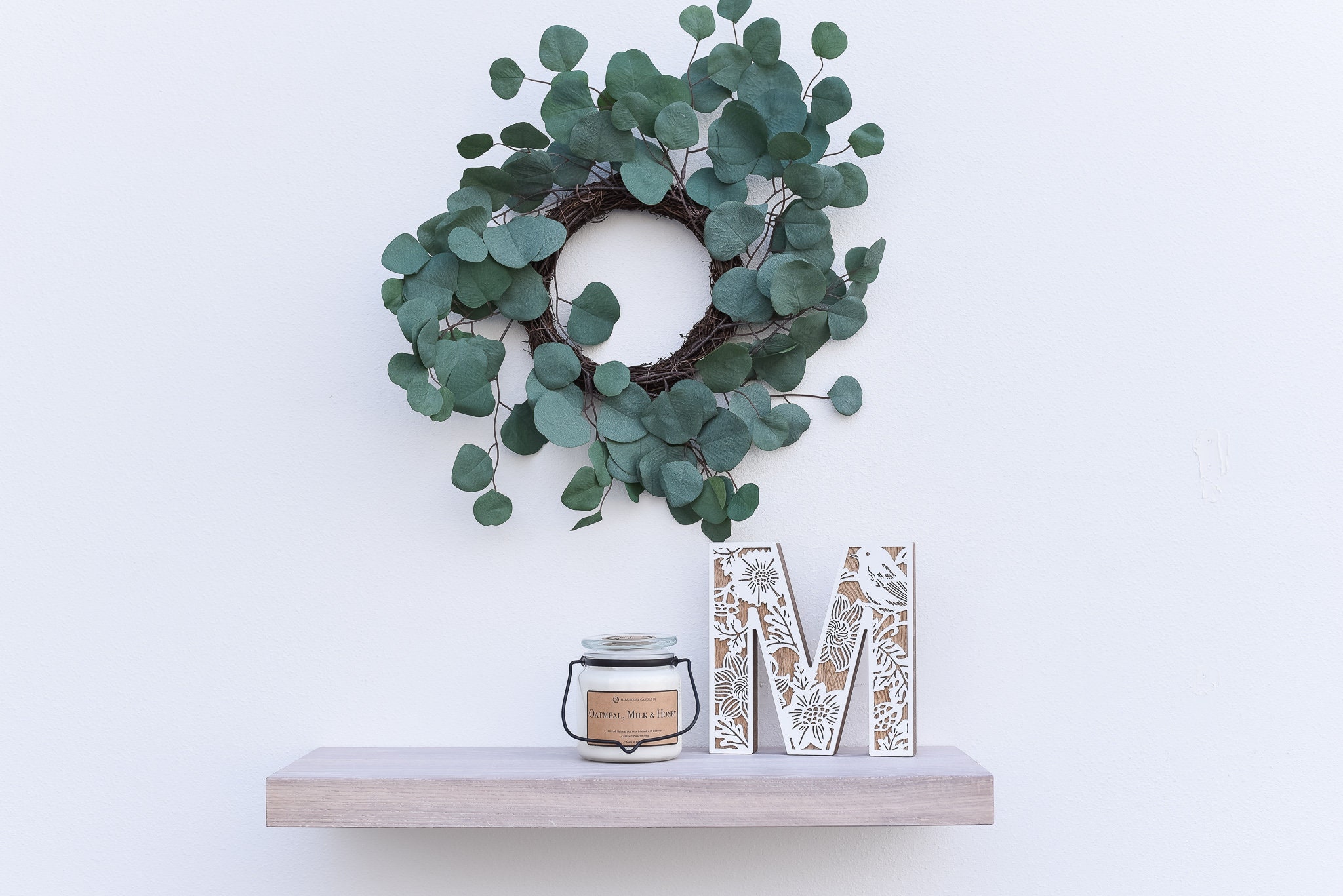 Solid White Wash Oak Floating Shelf Custom Sizes For Your Etsy