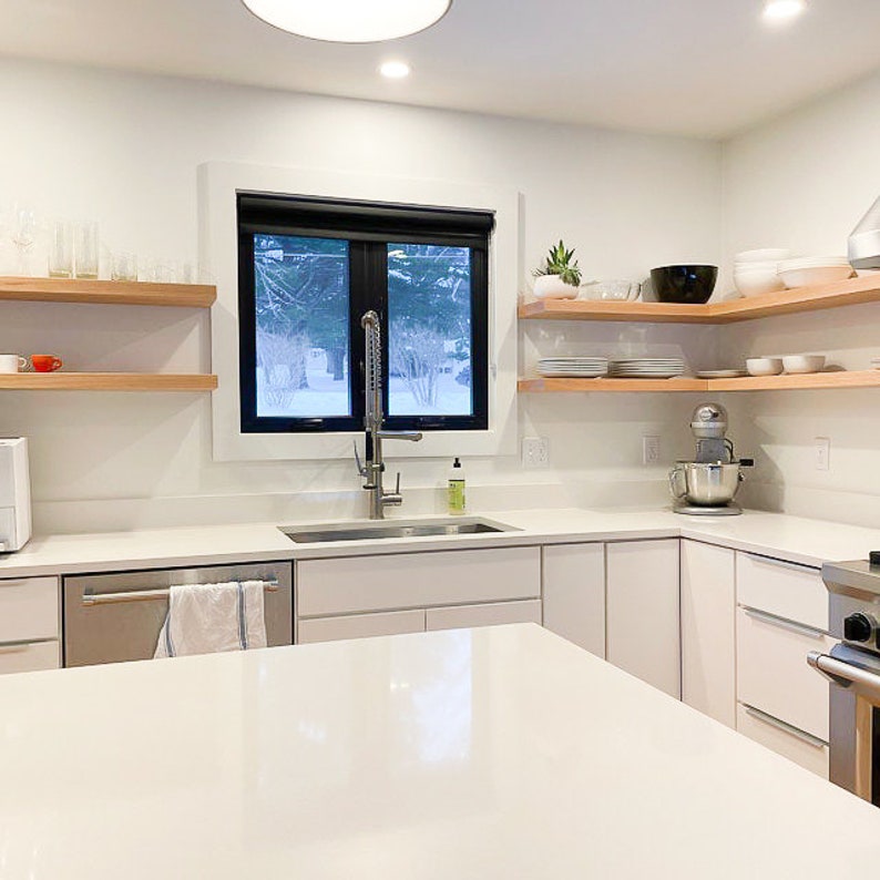 Solid White Oak Floating Shelf Custom Sizes for Your Needs Etsy