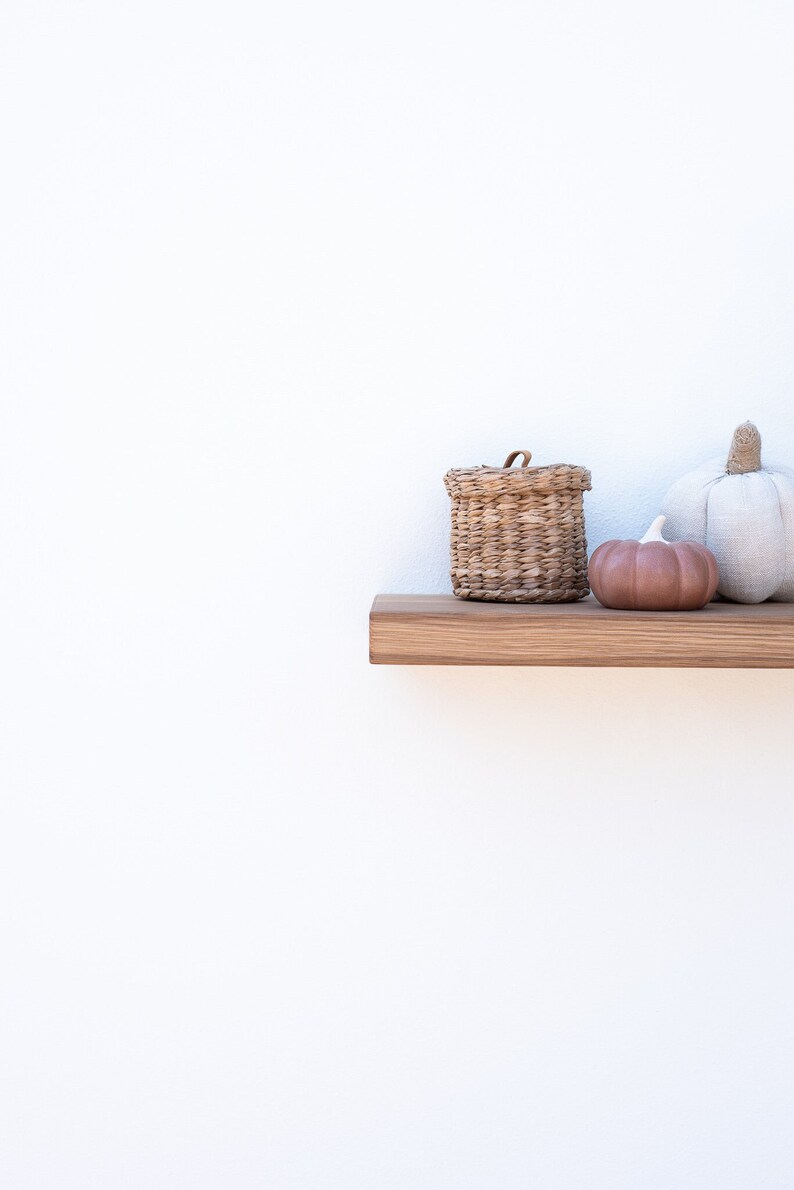 Solid White Oak Floating Shelf Custom Sizes for Your Needs Etsy