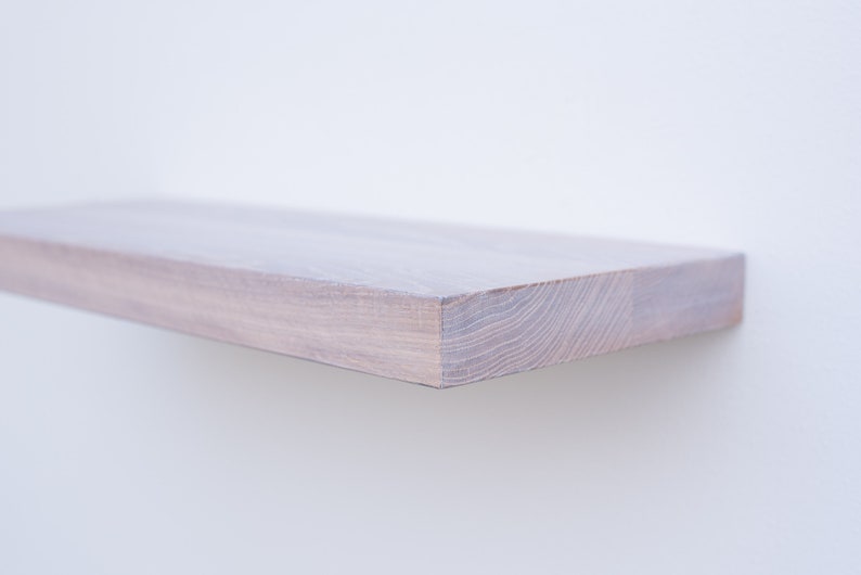 Solid White Wash Oak Floating Shelf Custom Sizes For Your Etsy