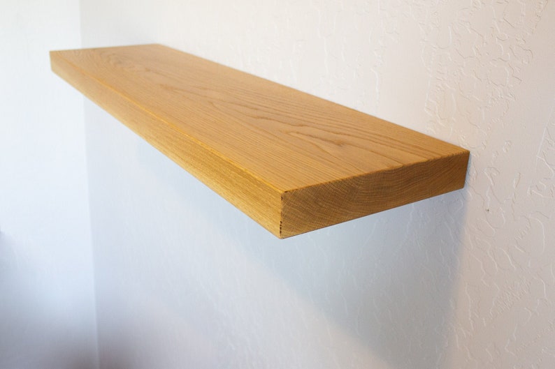Solid White Oak Floating Shelf Custom Sizes For Your Needs Etsy