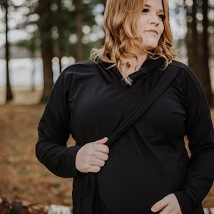 Maternity and Nursing Sweater-Black