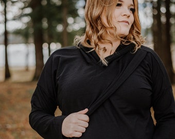 Maternity and Nursing Sweater-Black
