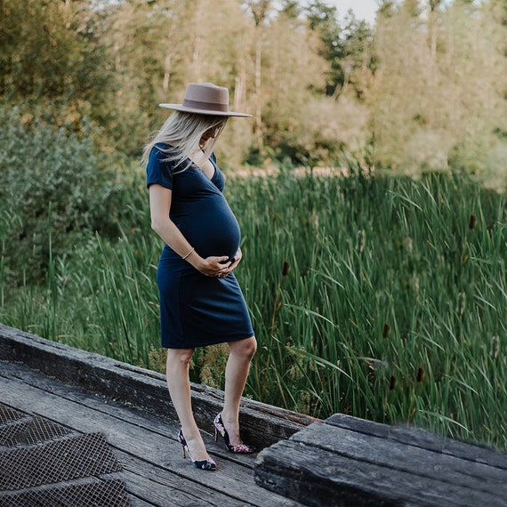 navy blue nursing dress Angel Maternity Donna Maternity & Nursing Flip Dress In Navy