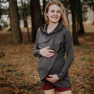 Maternity and Nursing Sweater- Charcoal