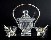 Baccarat Crystal 3 piece Cruet Set in Silver Frame