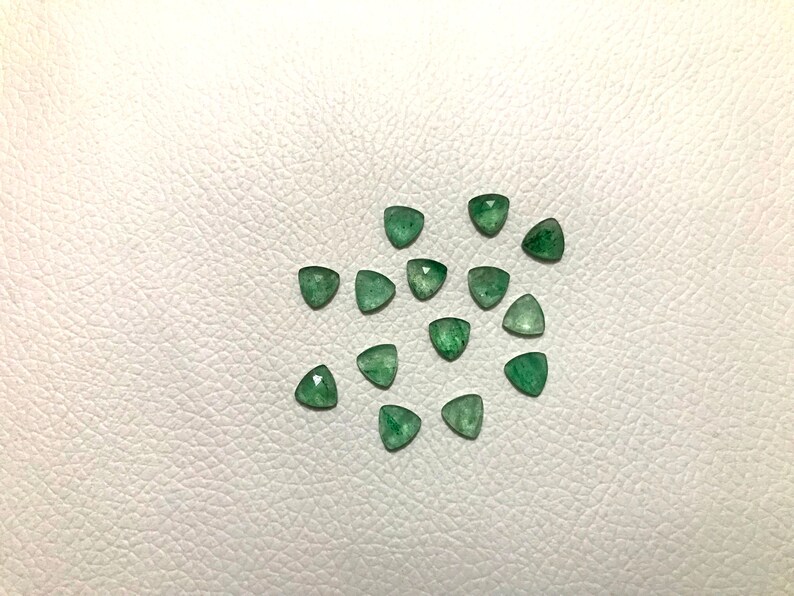 Green Aventurine Natural Quality Gemstone Size 6 mm Trillion Shape Cabochon Beads Gemstone