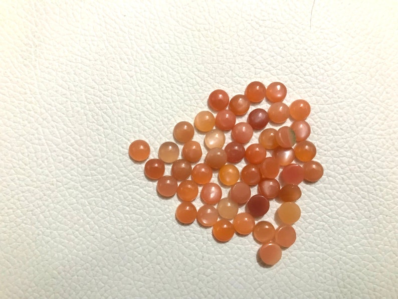 Peach Moonstone Natural Quality Gemstone Size 6 mm Rounded Shape Cabochon Beads Gemstone
