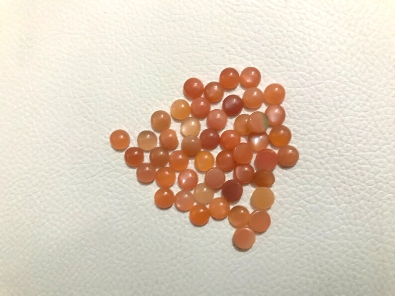 Peach Moonstone Natural Quality Gemstone Size 6 mm Rounded Shape Cabochon Beads Gemstone