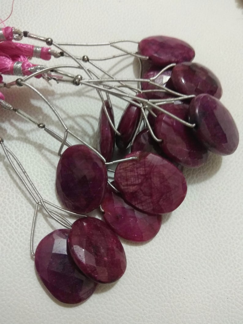 Ruby Natural Gemstone 15 mm Faceted Cut Oval Shape Gemstone