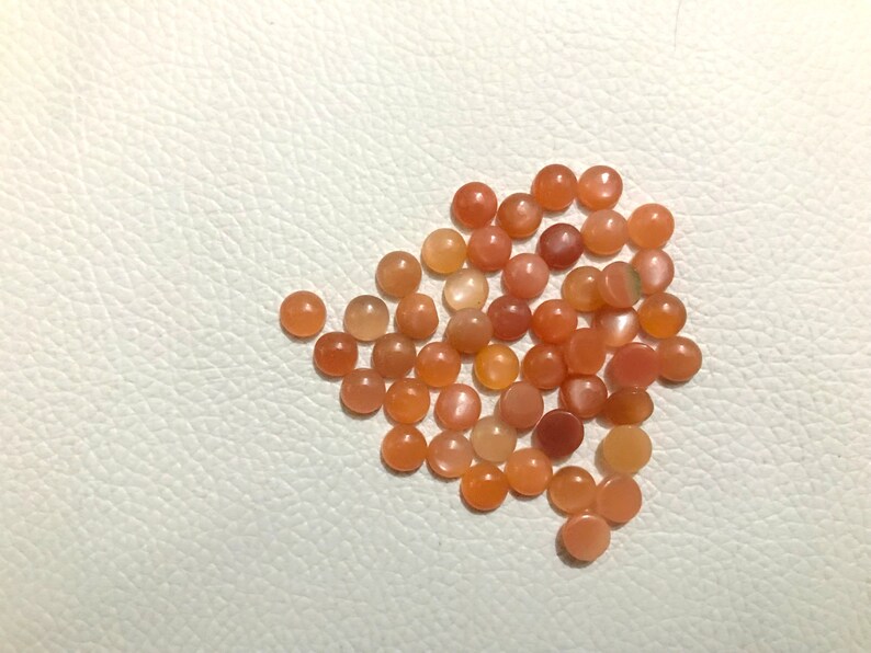 Peach Moonstone Natural Quality Gemstone Size 6 mm Rounded Shape Cabochon Beads Gemstone